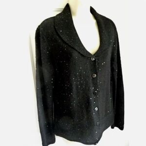 Talbots Black Sequins Cardigan